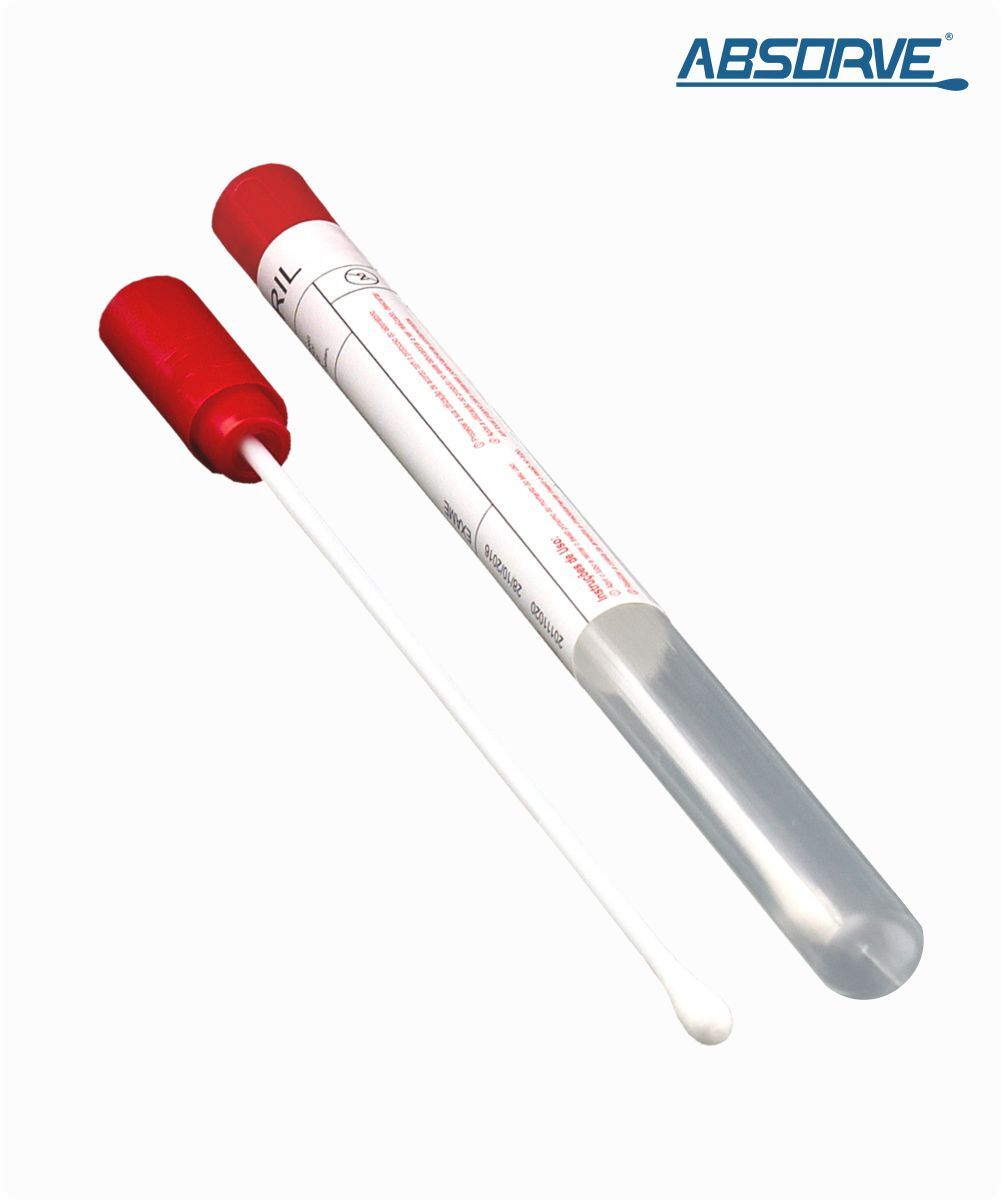 Swab em tubo sem meio estéril com haste de plástico estéril